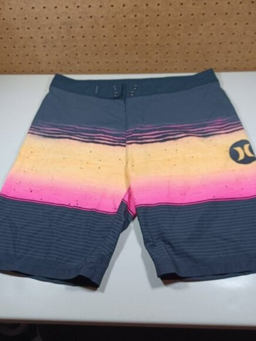 Hurley mens colorful striped Phanton swim surf board shorts 30